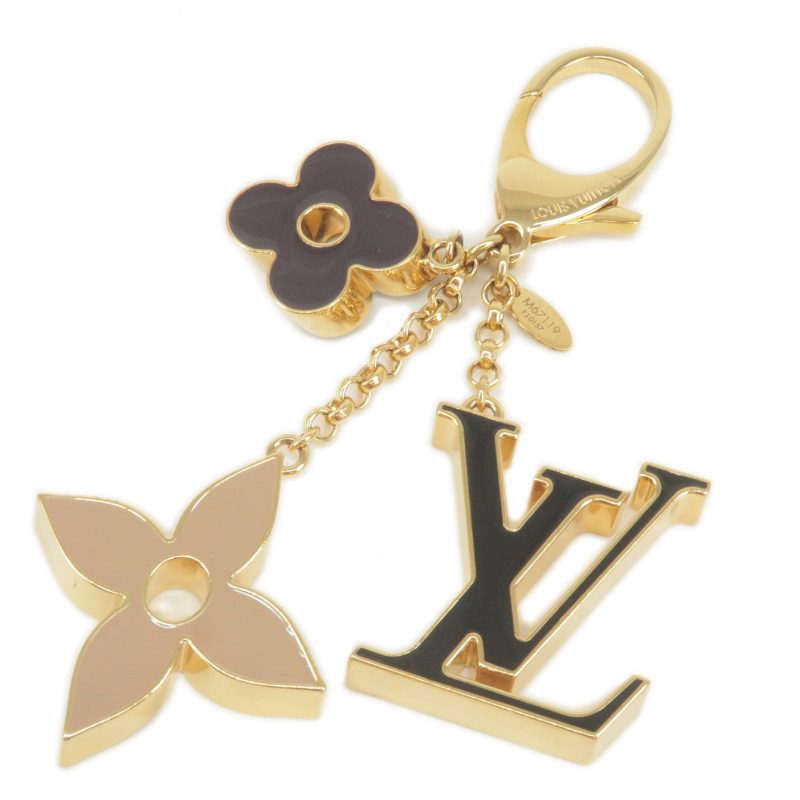 Louis Vuitton Bag Charm Porte Cles Chaine Pastilles Maron M65386