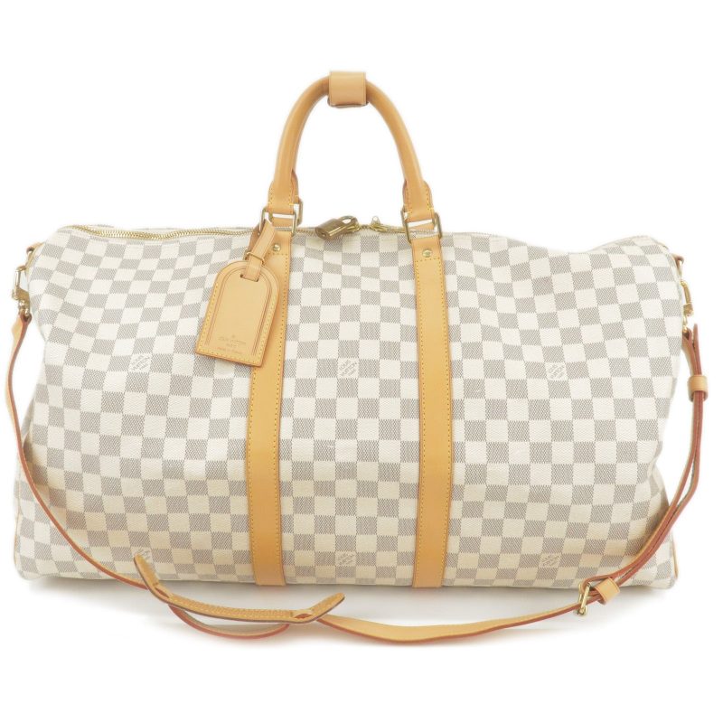 Louis Vuitton Damier Azur Keepall Bandouliere 55 Duffle Bag N41429