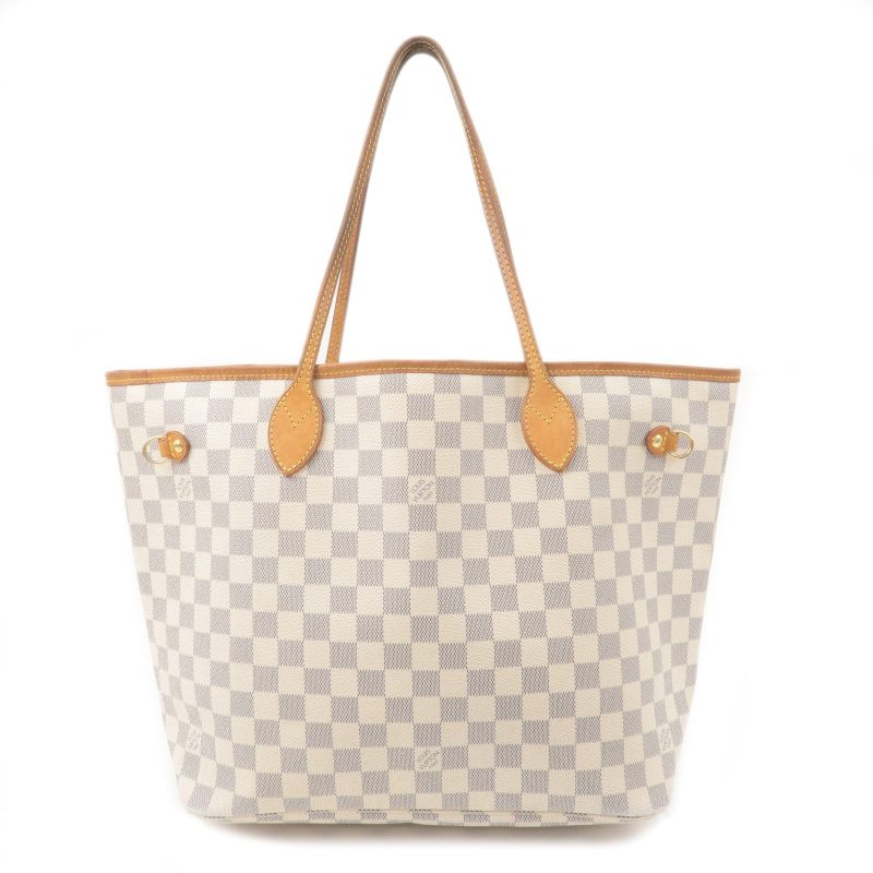 Louis Vuitton Damier Azur Neverfull MM Tote Bag Hand Bag N51107