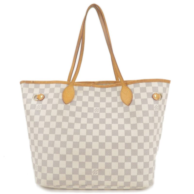 Louis Vuitton Damier Azur Neverfull MM Tote Bag Hand Bag N51107