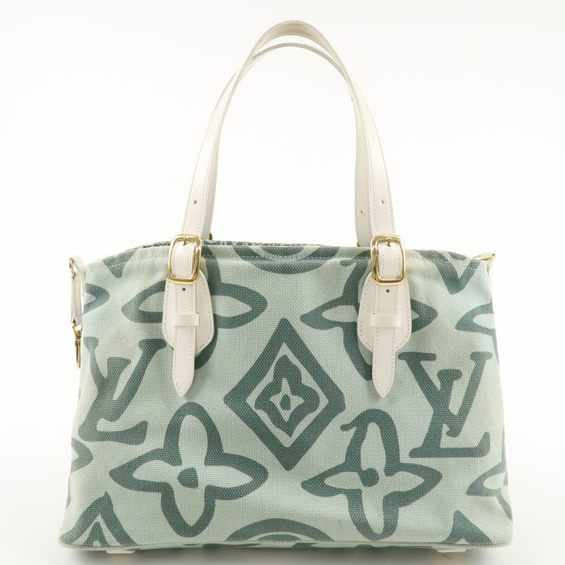 LOUIS VUITTON Croisette Damier Azur Satchel Crossbody Bag White - Image 3