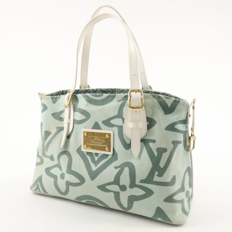 LOUIS VUITTON Croisette Damier Azur Satchel Crossbody Bag White - Image 4