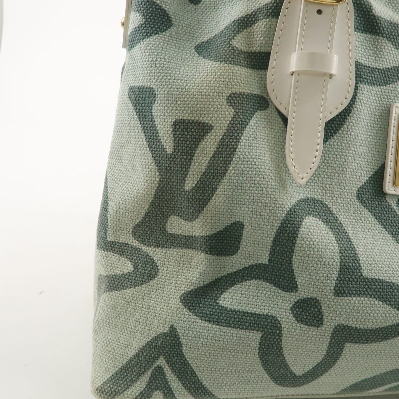 LOUIS VUITTON Croisette Damier Azur Satchel Crossbody Bag White - Image 6