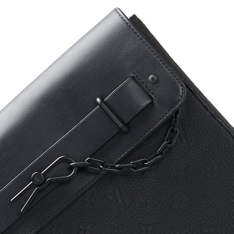 Black Louis Vuitton Monogram Taurillon Sac Plat Satchel - Image 8