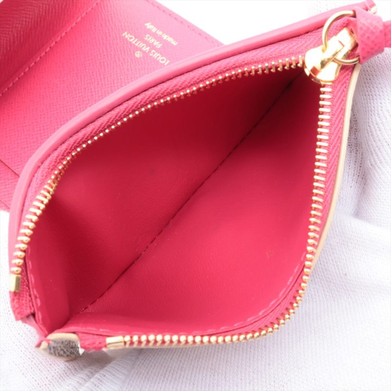 Louis Vuitton Damier Azur Portfolio Victoria N64614 Pink Compact Wallet - Image 6