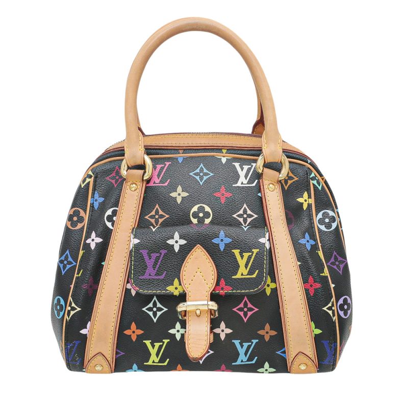 Louis Vuitton Black Multicolor PVC Handbag Small