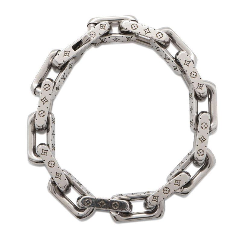 LOUIS VUITTON Bracelet・Heartbeat Blanc/Encre MP014E Monogram / Savannah