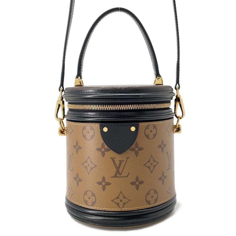 LOUIS VUITTON Cannes Reverse Monogram Canvas Satchel Bag Brown