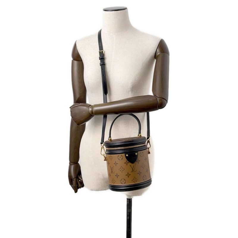 LOUIS VUITTON Cannes Reverse Monogram Canvas Satchel Bag Brown - Image 5