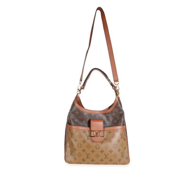 Louis Vuitton Monogram & Monogram Reverse Canvas Dauphine Hobo MM - Image 3