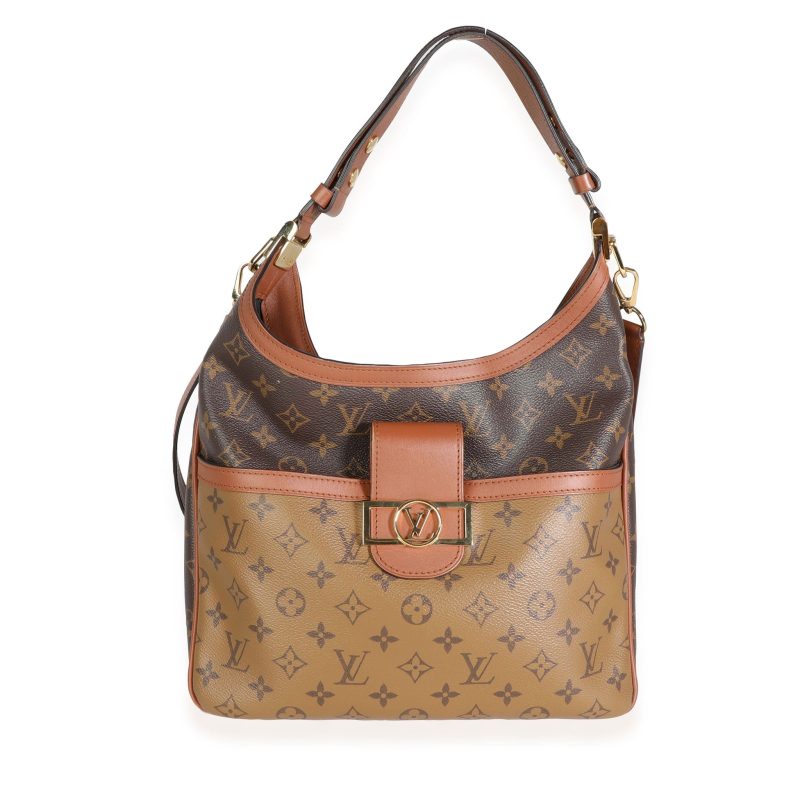 Louis Vuitton Monogram & Monogram Reverse Canvas Dauphine Hobo MM - Image 5
