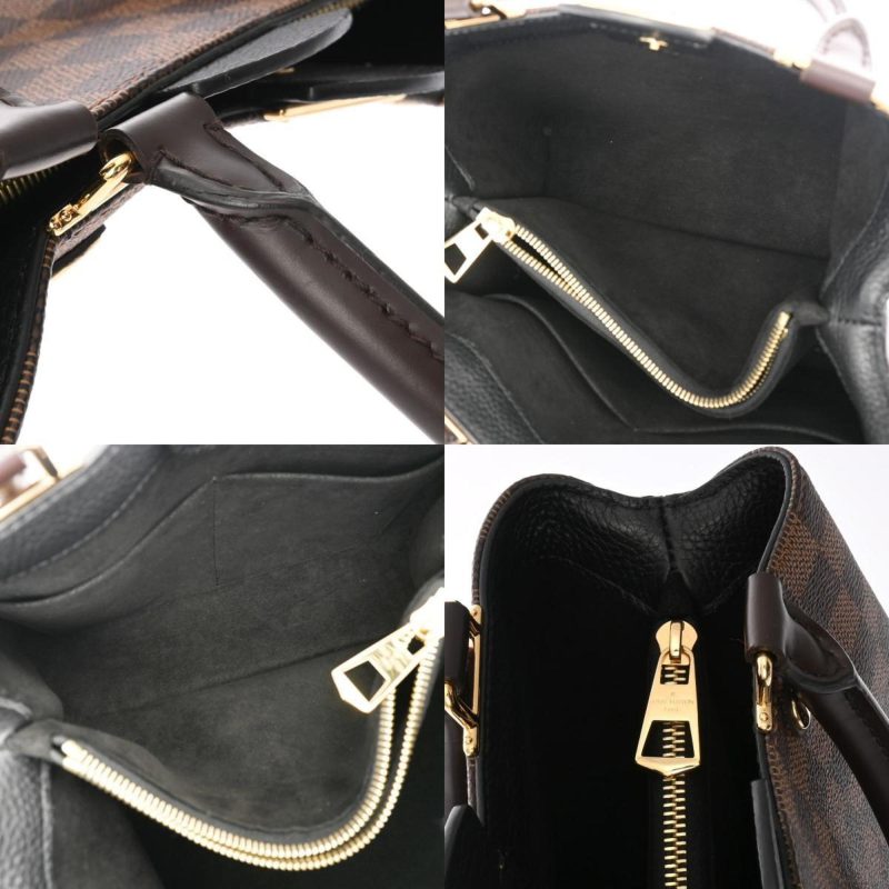 Louis Vuitton Brittany Damier Ebene Handbag Brown Pink - Image 10