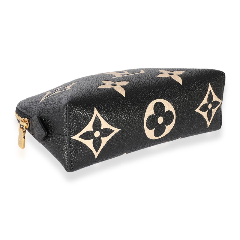 Louis Vuitton Black Grained Calfskin & White Shearling Monogram On My Side MM - Image 6