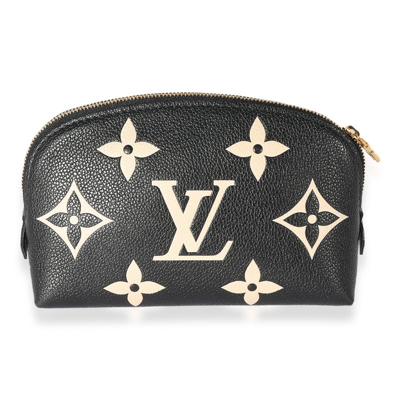 Louis Vuitton Black Grained Calfskin & White Shearling Monogram On My Side MM