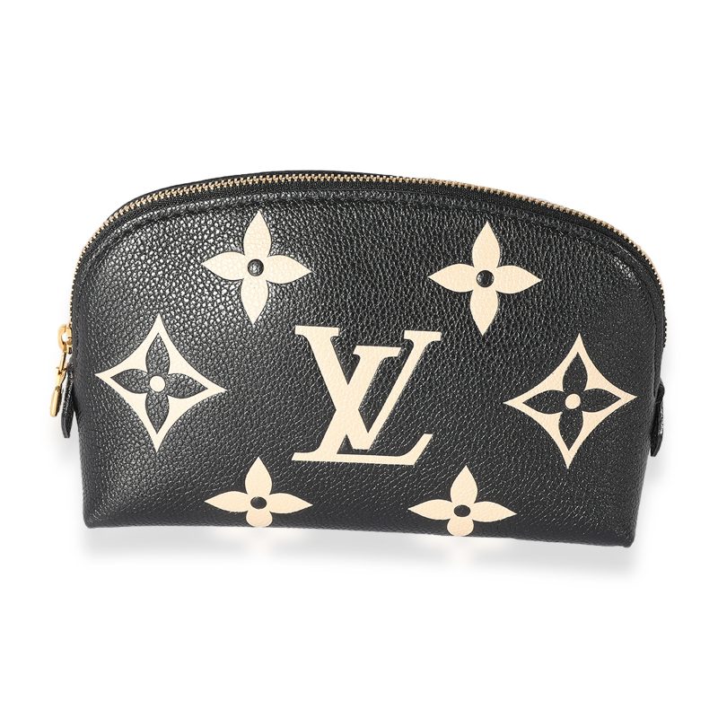 Louis Vuitton Black Grained Calfskin & White Shearling Monogram On My Side MM - Image 3