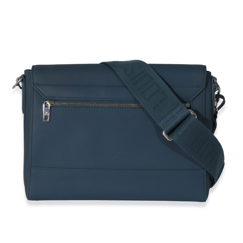 Louis Vuitton Blue Cowhide Aerogram Takeoff Messenger - Image 3