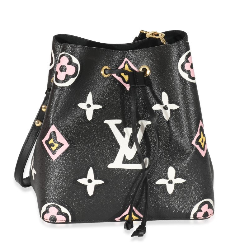 Louis Vuitton Black Monogram Leather Satchel Bag