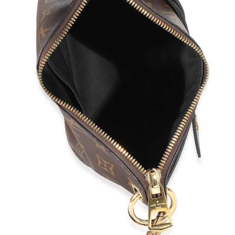 Louis Vuitton Black Leather Monogram Canvas V Tote BB - Image 8
