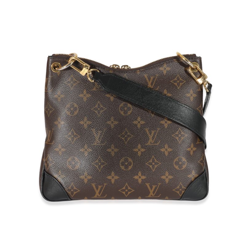 Louis Vuitton Black Leather Monogram Canvas V Tote BB - Image 3