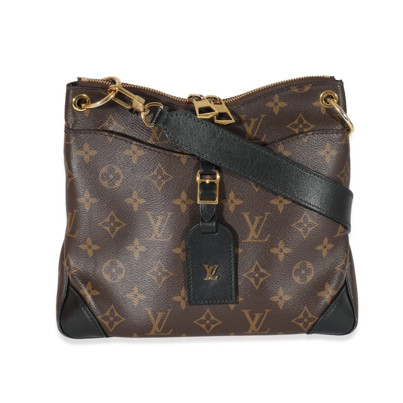 Louis Vuitton Black Leather Monogram Canvas V Tote BB