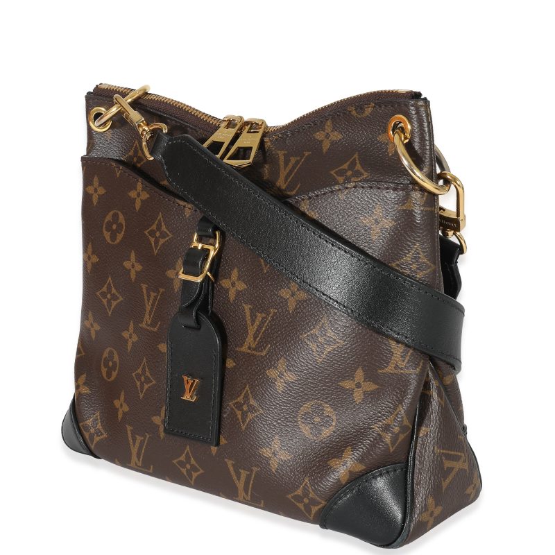 Louis Vuitton Black Leather Monogram Canvas V Tote BB - Image 2