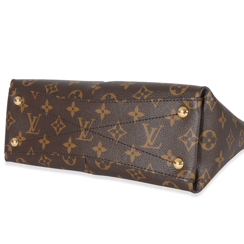 Louis Vuitton Black Leather Monogram Canvas V Tote BB - Image 6