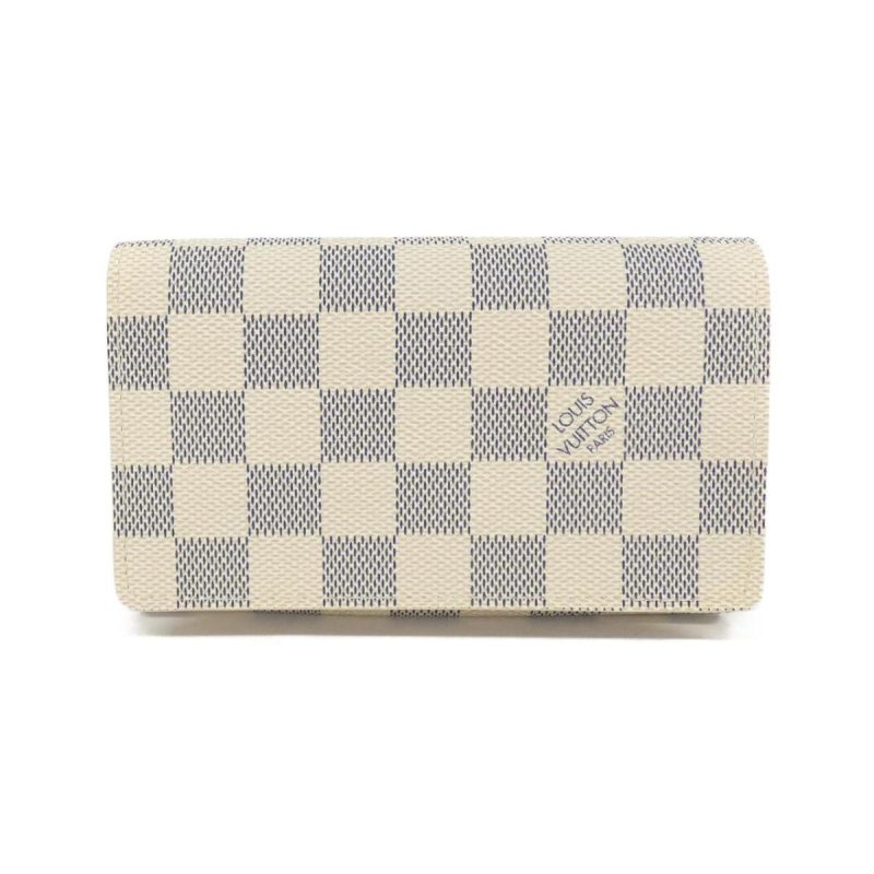 Louis Vuitton Damier Azur Portfolio Victoria N64614 Pink Compact Wallet
