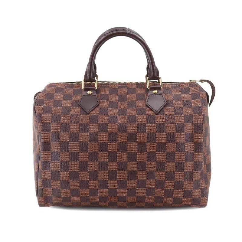 LOUIS VUITTON Damier Speedy 30 Hand Bag Ebene N41531 Brown Gold Hardware - Image 9