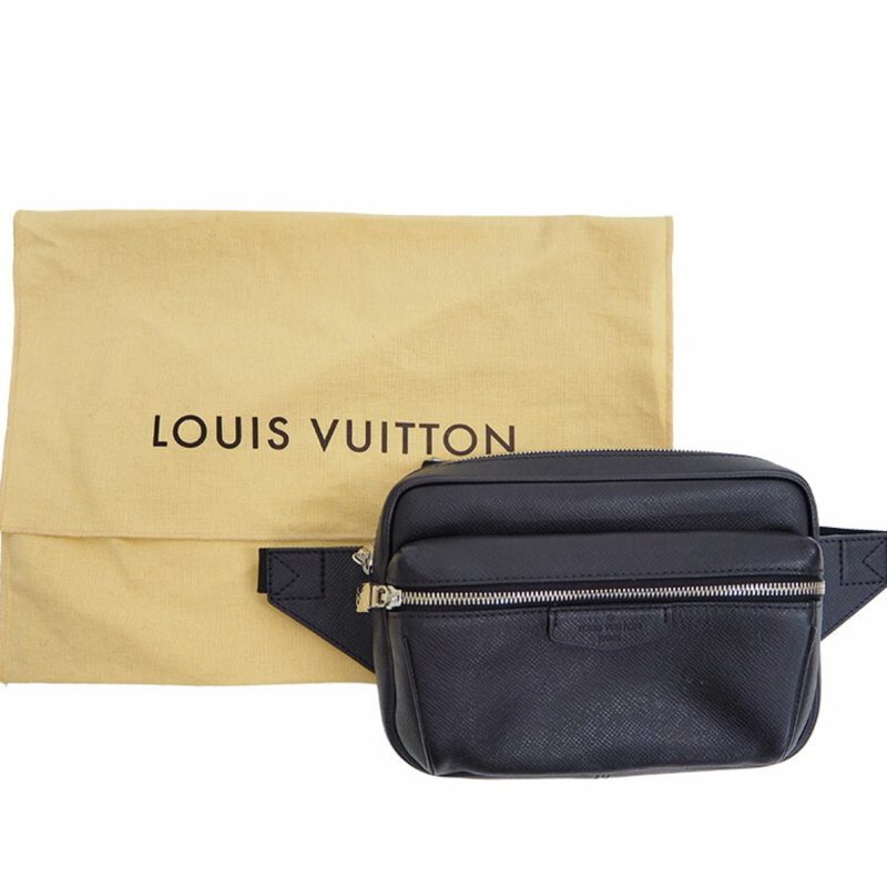 Louis Vuitton Bumback Outdoor Body Bag Taiga Black M33438 Waist Pouch Men's - Image 10