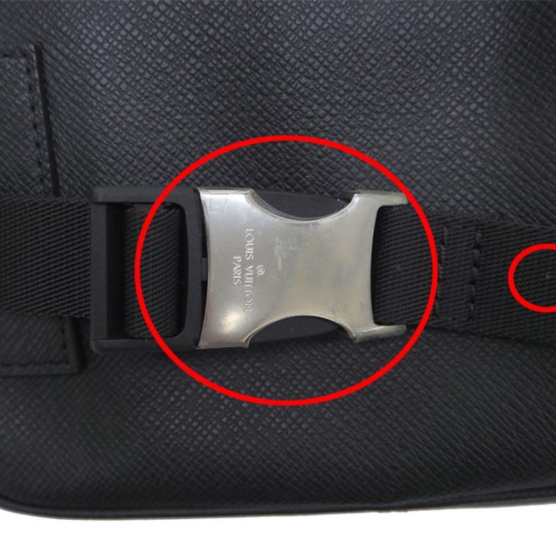 Louis Vuitton Bumback Outdoor Body Bag Taiga Black M33438 Waist Pouch Men's - Image 8