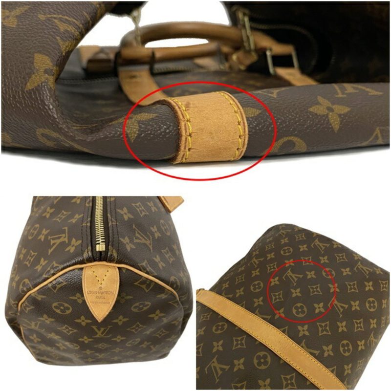 Louis Vuitton Boston Bag Keepol 55 Brown Beige Monogram M41424 Nume MI0951 LOUIS VUITTON Handbag Unisex Louis Vuitton - Image 9