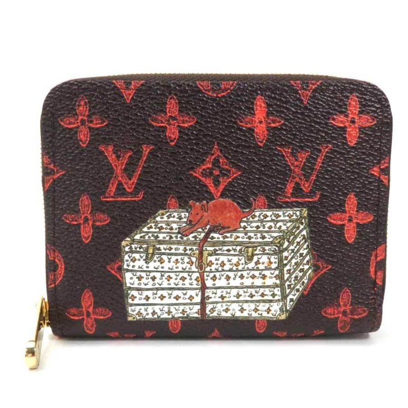 Louis Vuitton Coin Purse Card Case Catgram Grace Coddington Collaboration Zippy Marron Transformed Monogram Canvas Ladies M63883