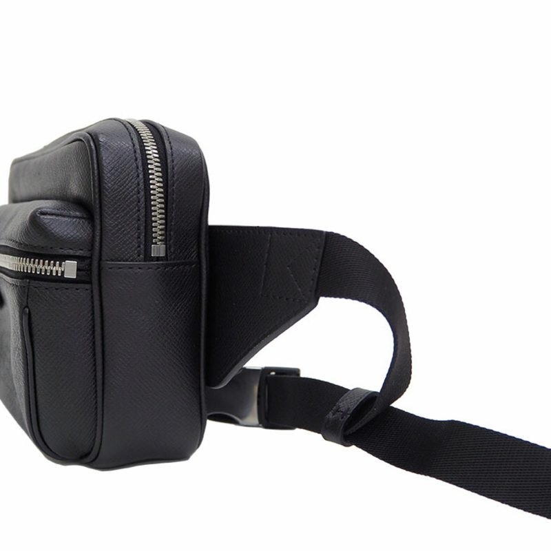 Louis Vuitton Bumback Outdoor Body Bag Taiga Black M33438 Waist Pouch Men's - Image 2