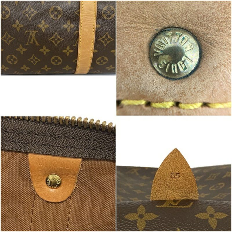 Louis Vuitton Boston Bag Keepol 55 Brown Beige Monogram M41424 Nume MI0951 LOUIS VUITTON Handbag Unisex Louis Vuitton - Image 10
