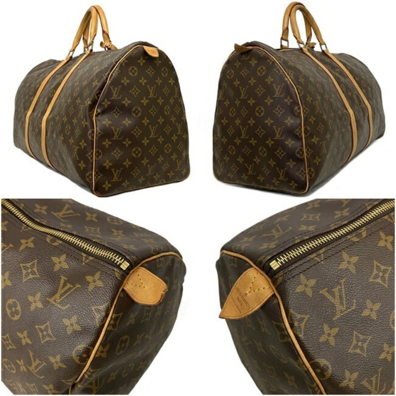 Louis Vuitton Boston Bag Keepol 55 Brown Beige Monogram M41424 Nume MI0951 LOUIS VUITTON Handbag Unisex Louis Vuitton - Image 3