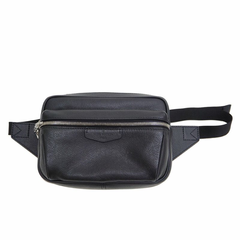 Louis Vuitton Bumback Outdoor Body Bag Taiga Black M33438 Waist Pouch Men's