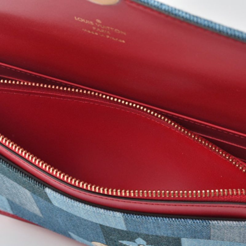 Louis Vuitton Chain Wallet Shoulder Bag LOUIS VUITTON FLORE CHAIN WALLET M69036 Denim Monogram - Image 8