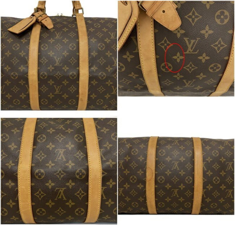 Louis Vuitton Boston Bag Keepol 55 Brown Beige Monogram M41424 Nume MI0951 LOUIS VUITTON Handbag Unisex Louis Vuitton - Image 8