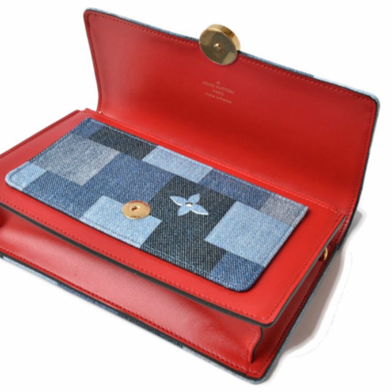 Louis Vuitton Chain Wallet Shoulder Bag LOUIS VUITTON FLORE CHAIN WALLET M69036 Denim Monogram - Image 4