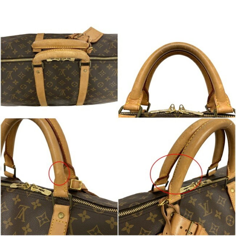 Louis Vuitton Boston Bag Keepol 55 Brown Beige Monogram M41424 Nume MI0951 LOUIS VUITTON Handbag Unisex Louis Vuitton - Image 4
