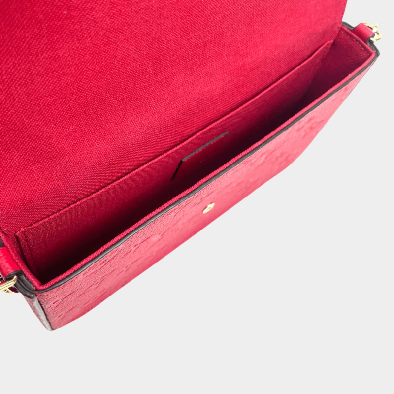 LOUIS VUITTON Monogram Empreinte Pochette Félicie -Red - Image 6
