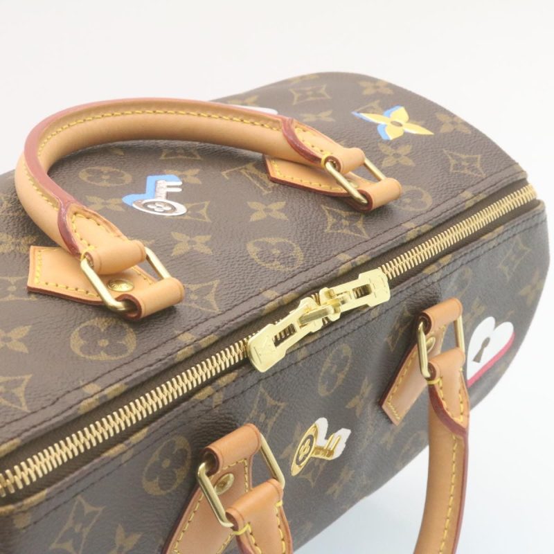 LOUIS VUITTON Monogram Love Lock Speedy Bandouliere30 HandBag M44365 Auth 29080A - Image 5