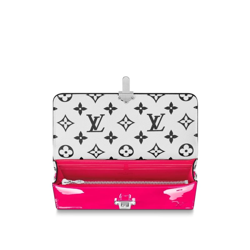 Louis Vuitton Cherrywood Chain Wallet Patent Leather Monogram Noir - Image 2
