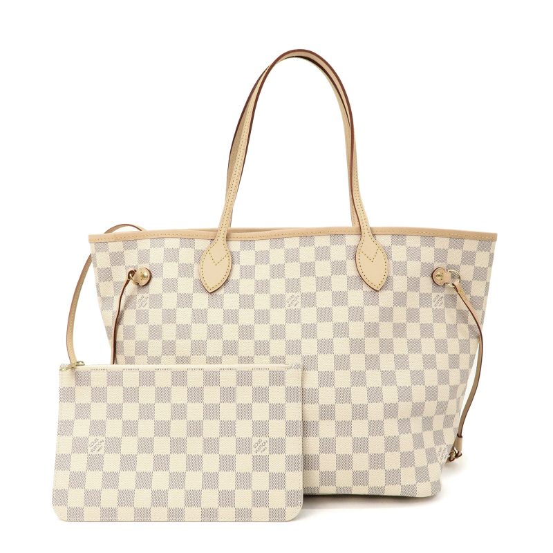 Louis Vuitton Damier Azur Neverfull MM Tote Bag N51107