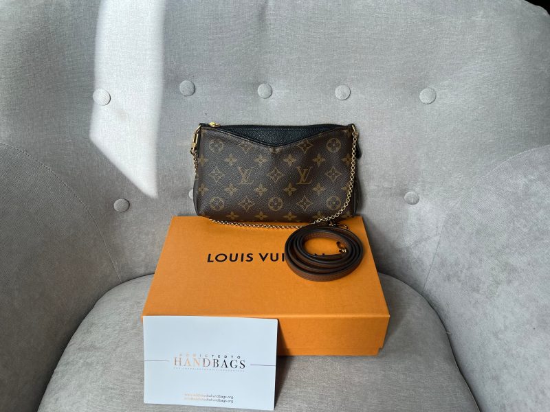 Louis Vuitton Black and Monogram Pallas Pochette