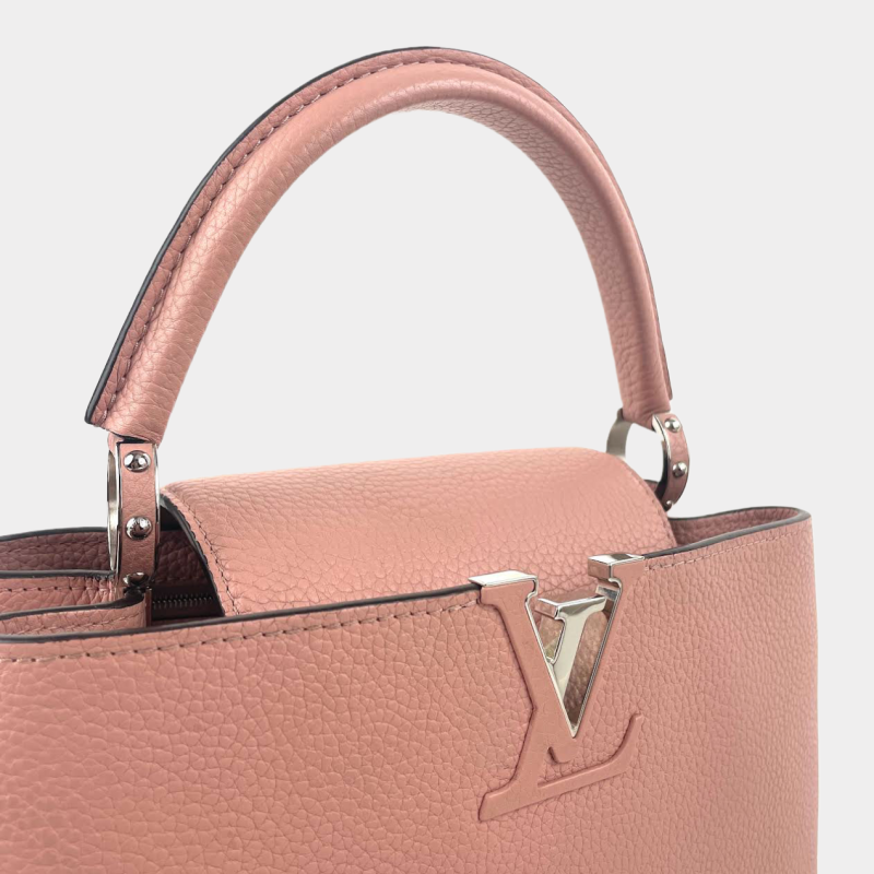 LOUIS VUITTON Capucines Noir/Pink M42242 Taurillon Leather Size PM - Image 5