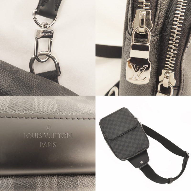 LOUIS VUITTON Avenue sling bag NoirM46718 Monogram Macassar Canvas - Image 8