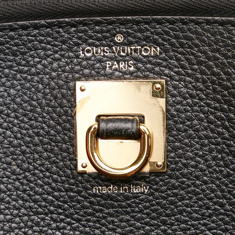 Louis Vuitton City Steamer Black and Beige Leather Tote Bag Medium Size - Image 7