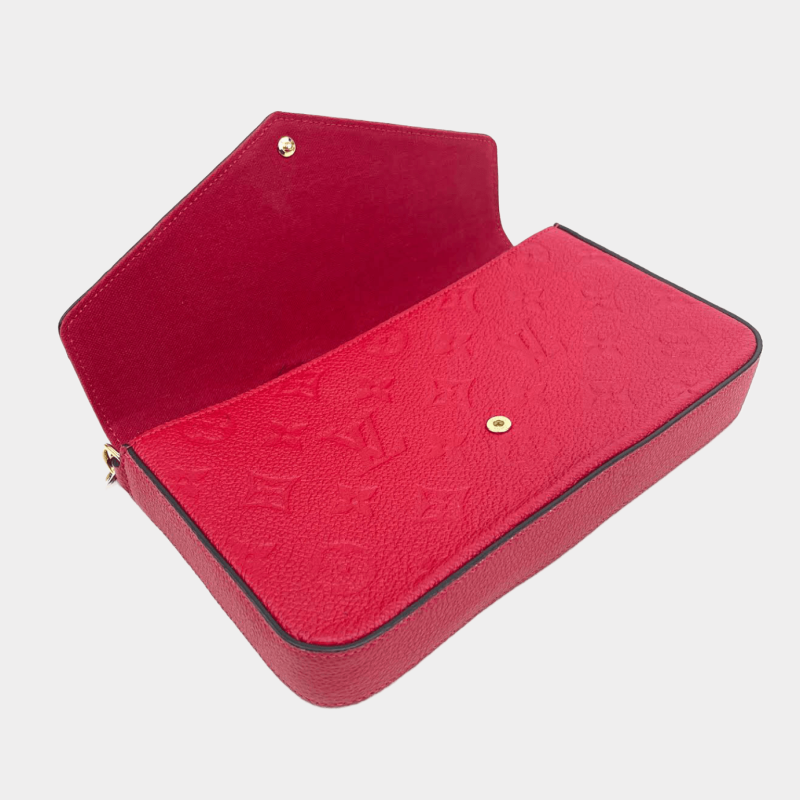 LOUIS VUITTON Monogram Empreinte Pochette Félicie -Red - Image 5