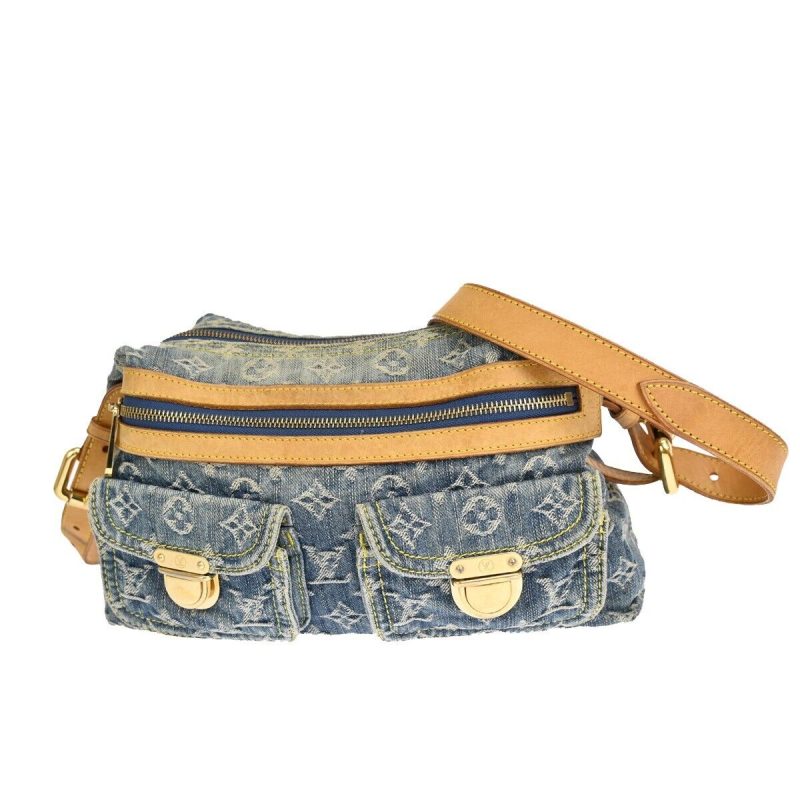 LOUIS VUITTON Baggy Blue M95048 Monogram Denim Size GM